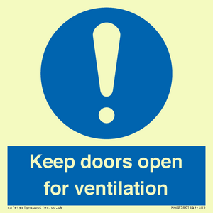 Keep doors open for ventilation